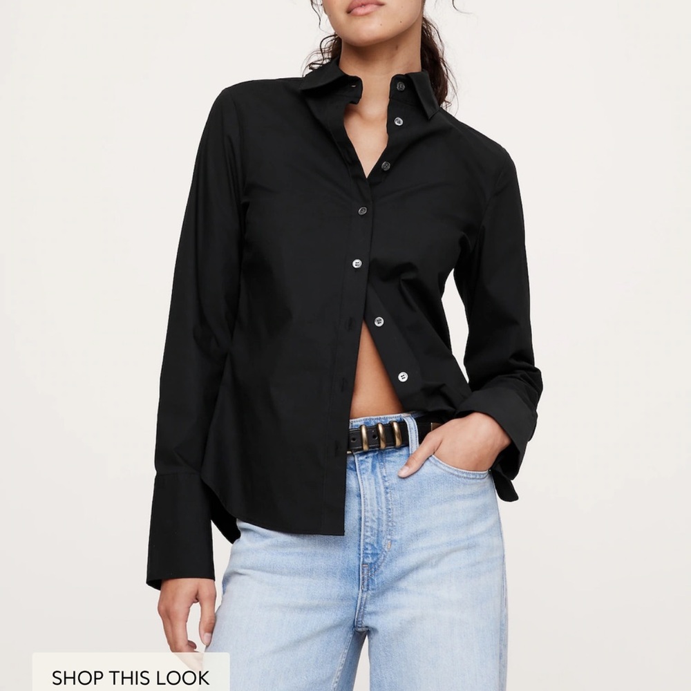 Banana Republic Riley Black Button-Up Shirt, size 6